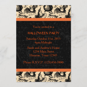 Einladung zu einer Vintage-Halloween-Hexe-Party