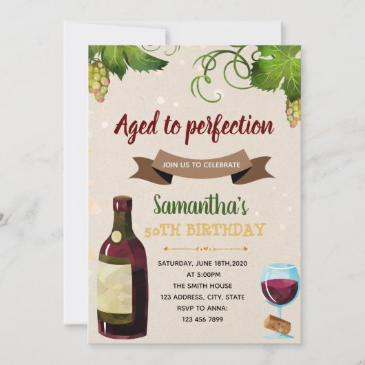 Einladung zu einer Weinveranstaltung (Vorderseite)