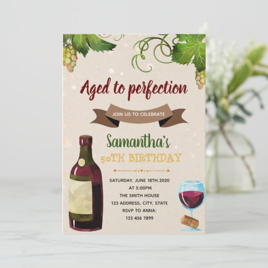 Einladung zu einer Weinveranstaltung (Stehend Vorderseite)