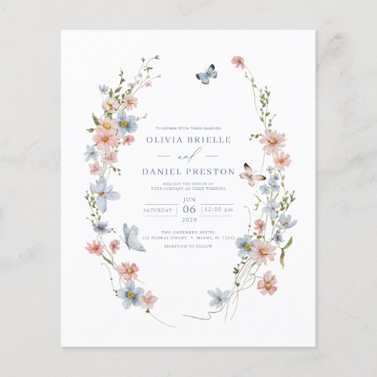 Einladung zu einer Wildblume in Haushaltsfarben Flyer (Vorne)