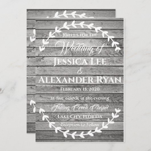 Einladung zu einfachem Holz (Vorne/Hinten)