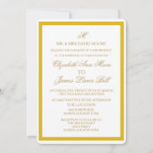 Einladung zu einfachen Gold- und Weißhochzeiten (Vorderseite)