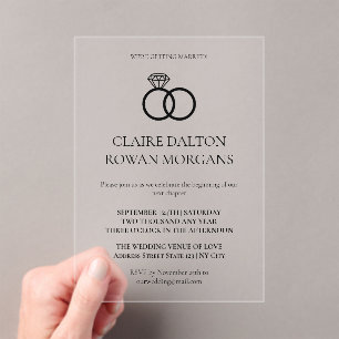 Einladung zu einfachen Rings Hochzeiten