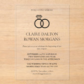 Einladung zu einfachen Rings Hochzeiten (Vorderseite)