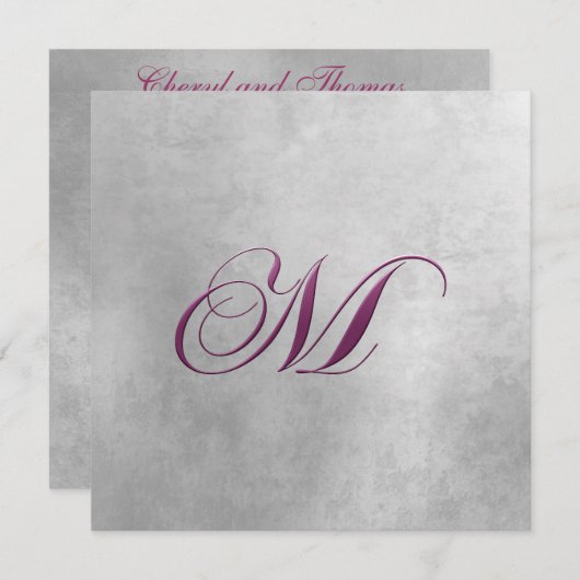 Einladung zu Elegant Monogram (Vorne/Hinten)