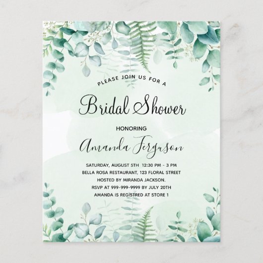 Einladung zu Eukalyptus-Brautpartys Flyer (Vorne)