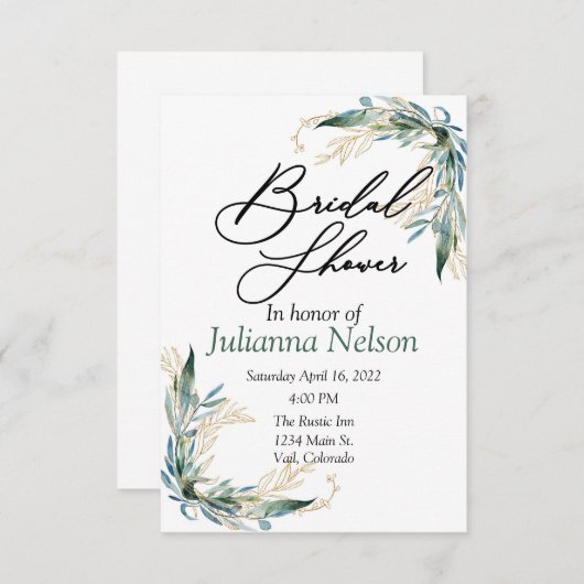 Einladung zu Eukalyptus und Gold (Vorne/Hinten)