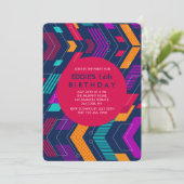 Einladung zu farbenfrohen Geometrien (Stehend Vorderseite)