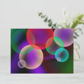 Einladung zu farbigen Blasen (Stehend Vorderseite)