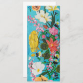 Einladung zu farbigen Blumen (Vorne/Hinten)