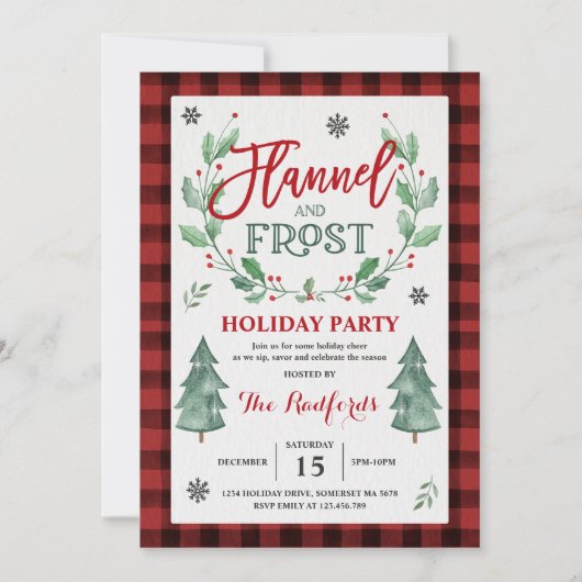 Einladung zu Festen in Flanell und Frost (Vorderseite)