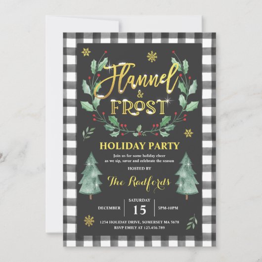 Einladung zu Festen in Flanell und Frost (Vorderseite)