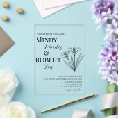 Einladung zu Florals und Script Schwarz-weiß Weddi (In Situ (Hochzeit))