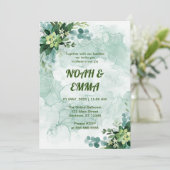 Einladung zu frischen, sauberen, weißen und grünen (Stehend Vorderseite)