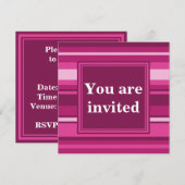 Einladung zu Fuchsia streifen (Vorne/Hinten)