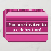 Einladung zu Fuchsia streifen (Vorne/Hinten)