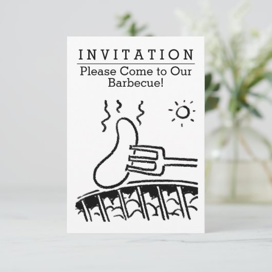 Einladung zu Fun Barbecue (Stehend Vorderseite)