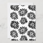 Einladung zu Funky Schwarz-weiß Blume (Rückseite)