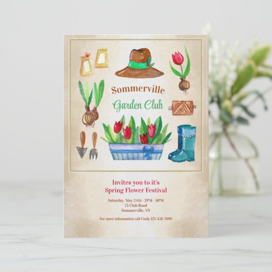 Einladung zu Gartenbauelementen (Stehend Vorderseite)