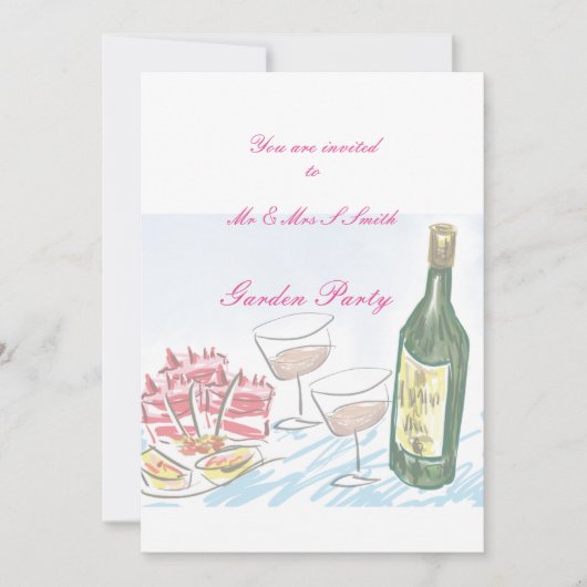Einladung zu Gartenwein und Party (Vorderseite)