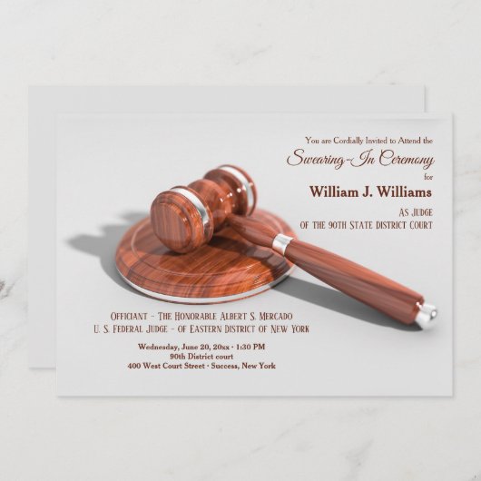 Einladung zu Gavel und Sound Block (Vorne/Hinten)