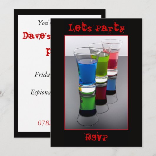 Einladung zu gemischten Shots (Vorne/Hinten)