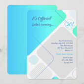 Einladung zu geometrischer Blauer Glorie (Vorne/Hinten)