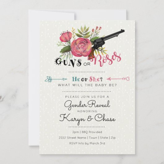 Einladung zu geschlechtsspezifischen Waffen oder R (Vorderseite)