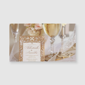 Einladung zu glamourösen Hochzeiten in Gold und We