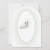 Einladung zu grün und weiß blühenden Taufen (Rückseite)