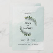 Einladung zu Grünen und Weißen Hochzeiten (Vorne/Hinten)