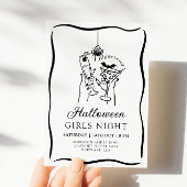 Einladung zu Halloween Girls Night Hand Drawn