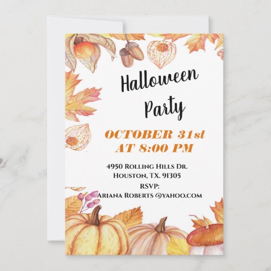 Einladung zu Halloween Harvest (Vorderseite)