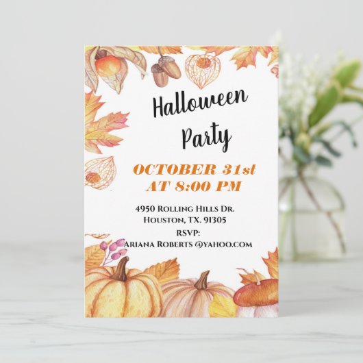 Einladung zu Halloween Harvest (Stehend Vorderseite)