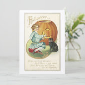 Einladung zu Halloween-Kürbiskröten (Stehend Vorderseite)