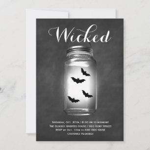 Einladung zu Halloween mit Fledermäusen in einem M