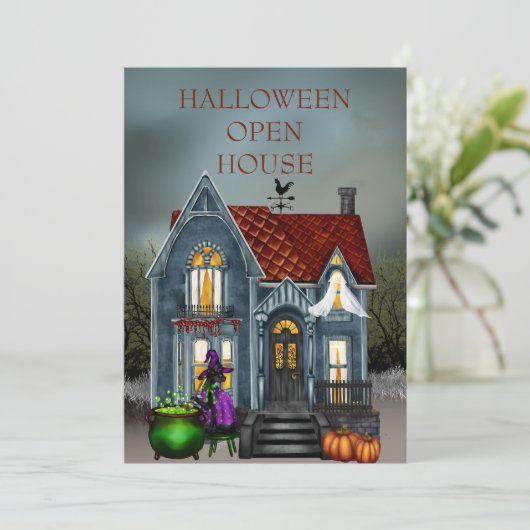 Einladung zu Halloween Open House (Stehend Vorderseite)
