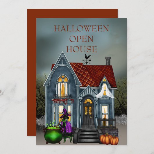 Einladung zu Halloween Open House (Vorne/Hinten)