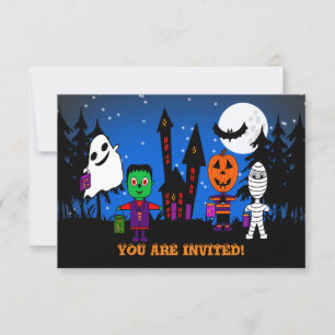 Einladung zu Halloween "Trick or Treaters"