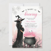Einladung zu Halloween Witch Baby Shower (Vorderseite)