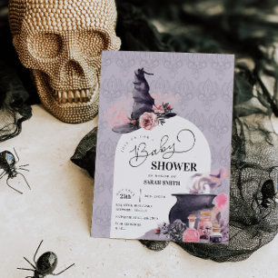 Einladung zu Halloween Witch Baby Shower