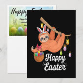 Einladung zu Happy Oaster Sloth (Vorne/Hinten)
