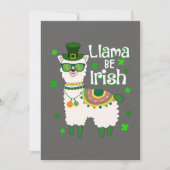 Einladung zu Happy St. Patrick's Day Llama (Vorderseite)
