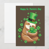Einladung zu Happy St. Patrick's Day Sloth (Vorne/Hinten)
