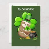 Einladung zu Happy St. Patrick's Day Sloth (Vorne/Hinten)