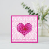 Einladung zu heißen Pink und Weiß Hochzeiten (Stehend Vorderseite)