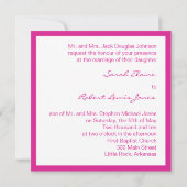 Einladung zu heißen Pink und Weiß Hochzeiten (Rückseite)