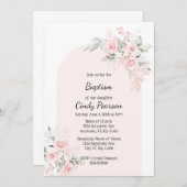 Einladung zu hellrosa Taufe (Vorne/Hinten)