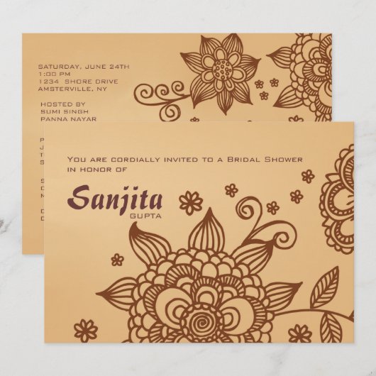 Einladung zu Henna (Vorne/Hinten)