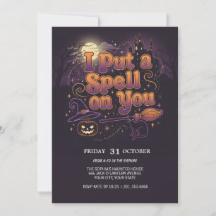 Einladung zu Hexen-Zaubersprüchen-Halloween-Party